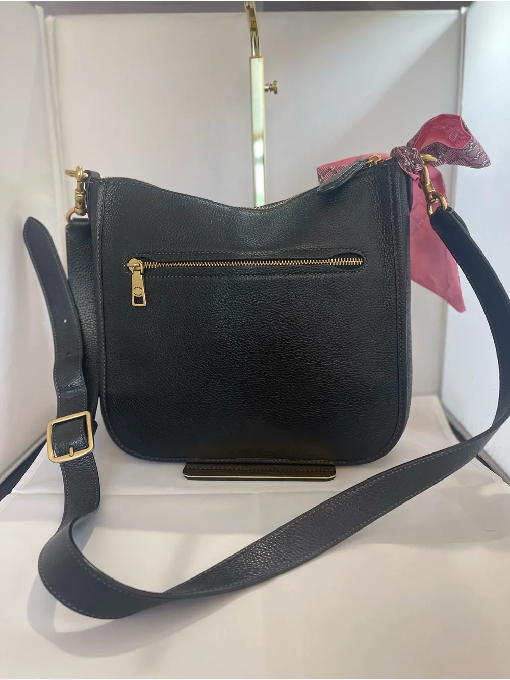 Coach Black Polished Pebble Leather Chaise Crossbody (C8483) - Picture 2 of 8